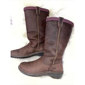 UGG Sherpa Lined Tall Brown‎ Suede Boots Women's Shoe Size 6